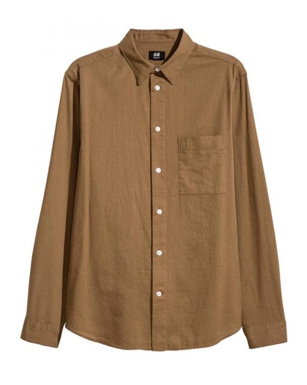 پیراهن مردانه قهوه‌ای H&M