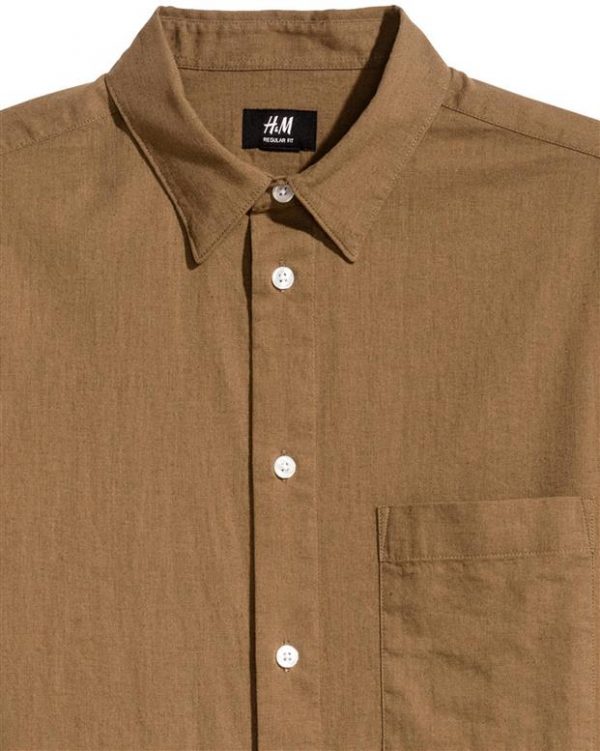 پیراهن مردانه قهوه‌ای H&M - Image 2